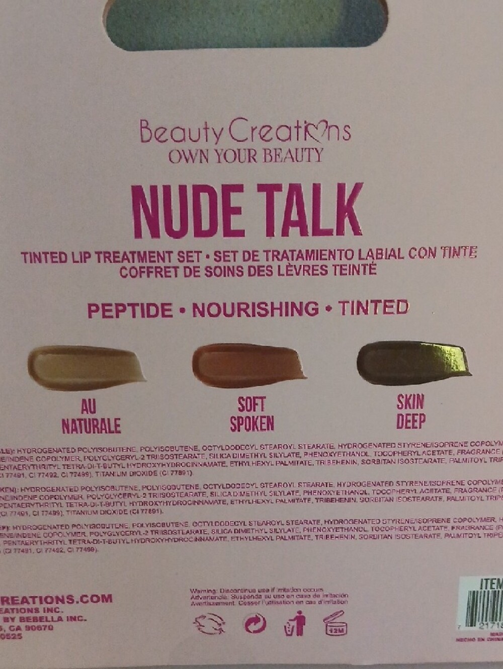Beauty Creations Nude Talk Lip Treatment Set - Picture 2 of 2
